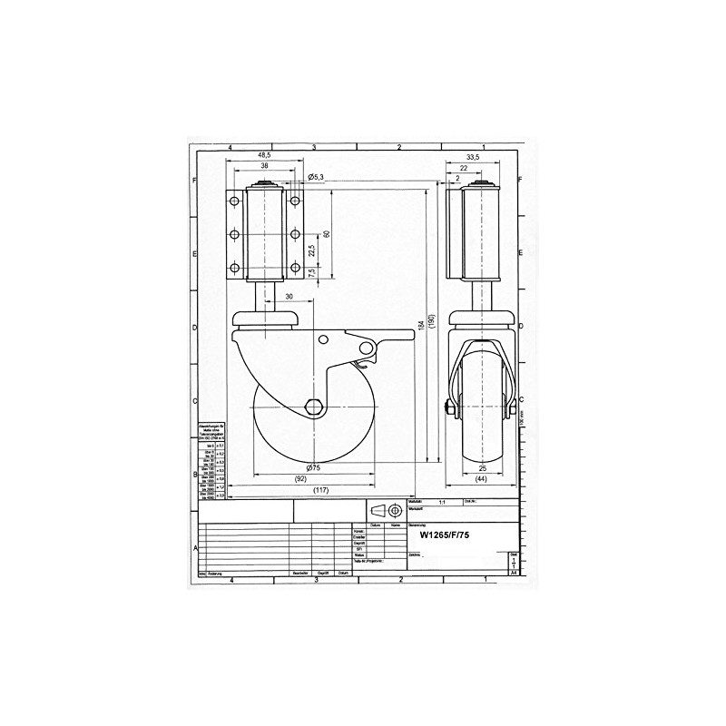 Ladder Castor - Swivel Castor with Lock - Spring Castors