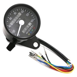 Meliore Mechanical LED Mini Speedometer 140km 140km Bike Trip Meter with Indicator Stay Mileage Black