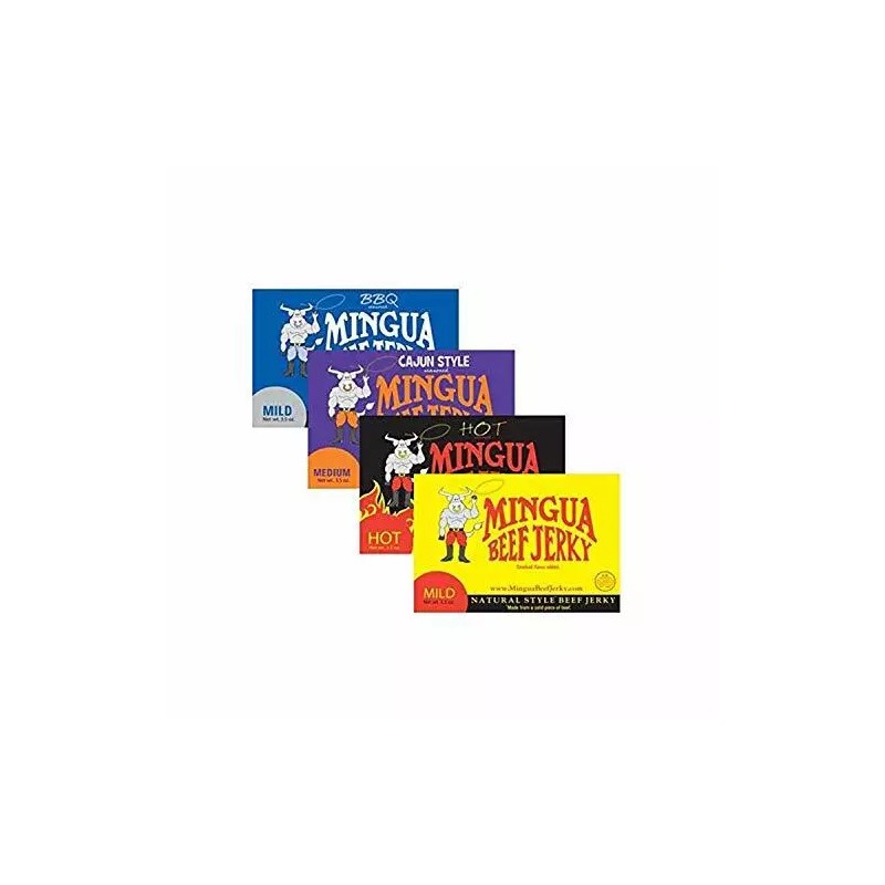 Mingua Beef Jerky Sampler Pack- 100% US Beef Without Nitrites