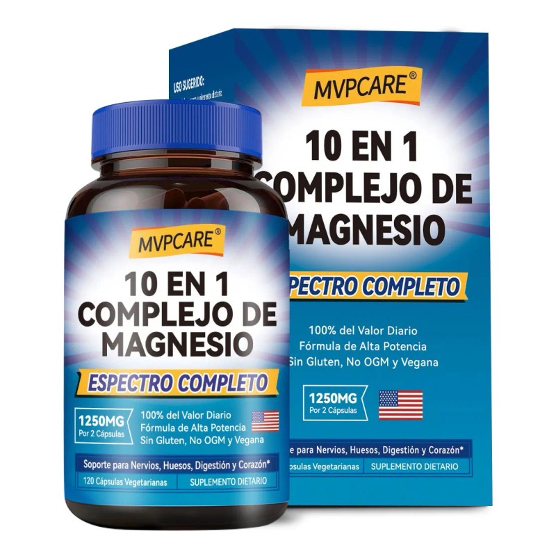 10 In 1 Magnesio Complex 120cps Glicinato De Magnesio Y