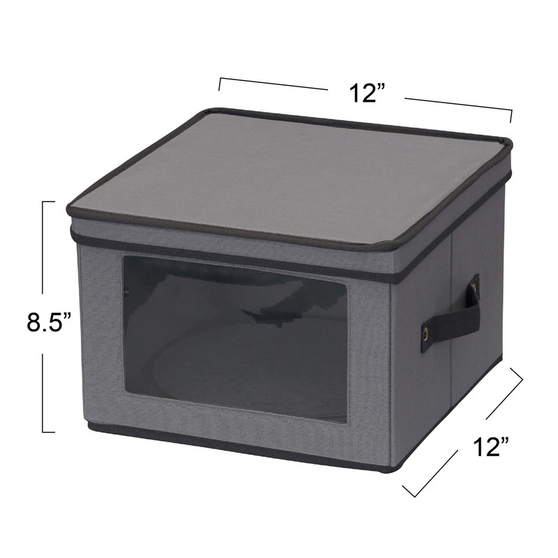Household Essentials Dinner Plate Storage Box, Strong Frame and Handles,