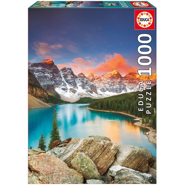 Educa 17739, Lake Moraine, 1000 Piece Jigsaw Puzzle for Adults and Children from 10 Years, World Heritage Series, Canada, Banff National Park