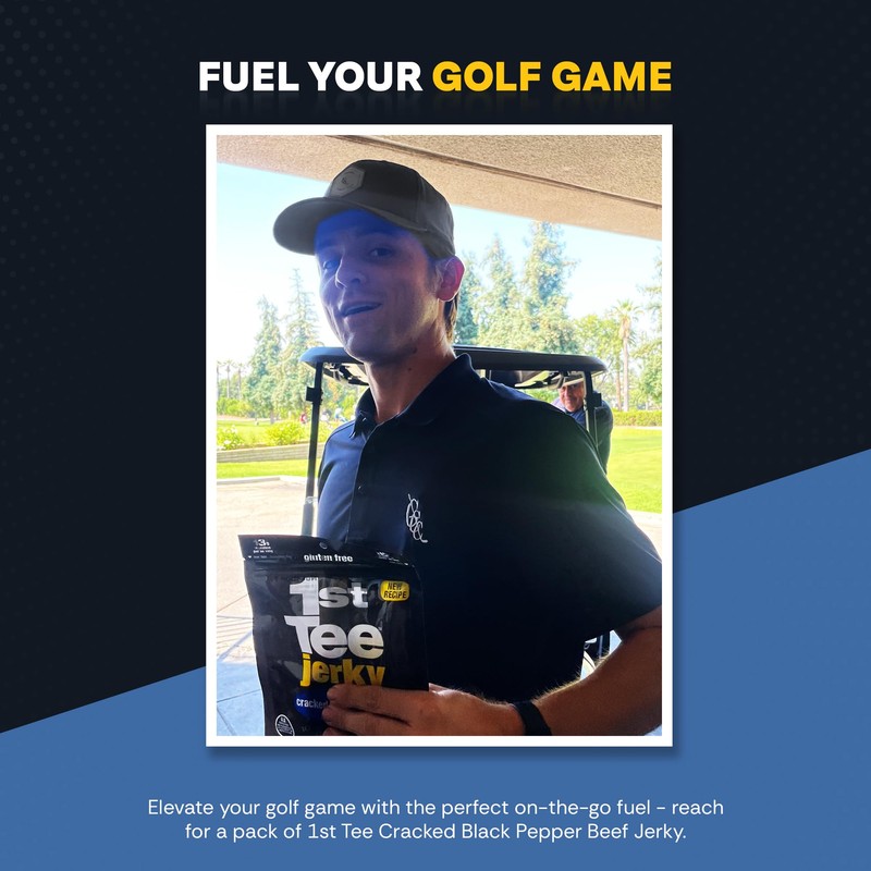 1st Tee Cracked Black Pepper Beef Jerky made with grass-fed