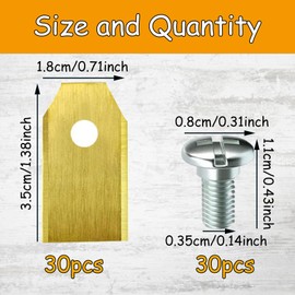 30 PCS Replacement Mower Blades, Spare Blades Compatible with Husqvarna Automower Gardena McCulloch ROB Flymo Yardforce Matrix Grizzly Brast - Includes Screws