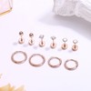 MILACOLATO 5 Pairs Titanium Earrings Stud for Women Men Hypoallergenic