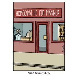 Pack of 3: Postcard A6 + CARTOON by modern times +++ Homoeopathy for Men +++ Kopenicker CG © Perscheid Martin