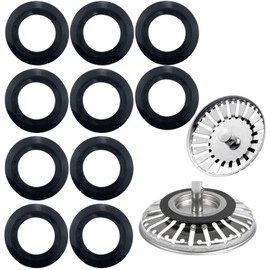 10PCS Franke Sink Plug Rubber Seal O-Rings Washers Gasket, Sink Plug Rubber Seal Pop Up Plug Washer Gasket Kitchen Drain Sealing Universal Replacement Accessories