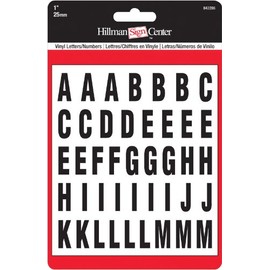 Hillman 842286 1" Peel-Off Black & White Vinyl Letters & Numbers Pack