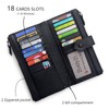Bveyzi Women Soft Leather RFID Blocking Bifold Slim Wallets Ladies
