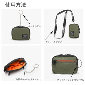 JEMINAL Wallet Student Wallet Sports Street Style Coin Purse Card Bag Boy Girl Adult Mini Wallet Necklace Small Wallet, Forest Green