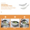 MUCKLILY 2pcs Stainless Steel Pot Strainer with Handle, Moon-shaped pan