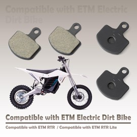 VAINELY 2 Pairs of E-Bike Brake Pads Compatible with ETM RTR Lite Electric Dirt Bike Replacement for ETM RTR Electric Off-Road Bicycles Front and Rear Disc Brake Pad, Strong Braking, Easy to Install