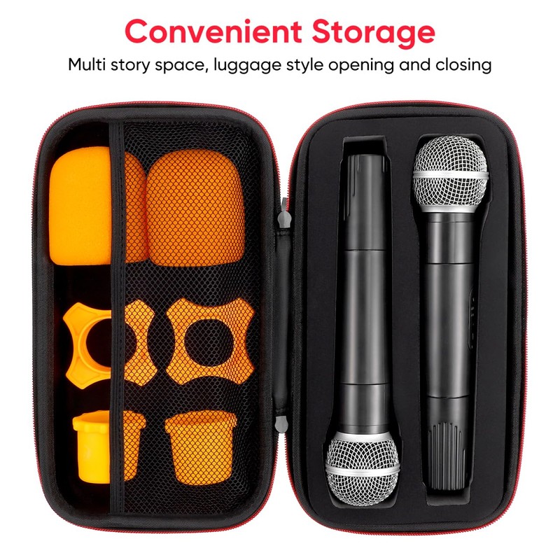 SOIMISS Wireless Microphone Case, Portable Microphone Bag - Protective Case