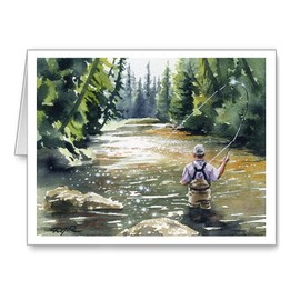 DJ Rogers Fine Art Hooked Up II - Set of 10 Fly Fishing Note Cards With Envelopes