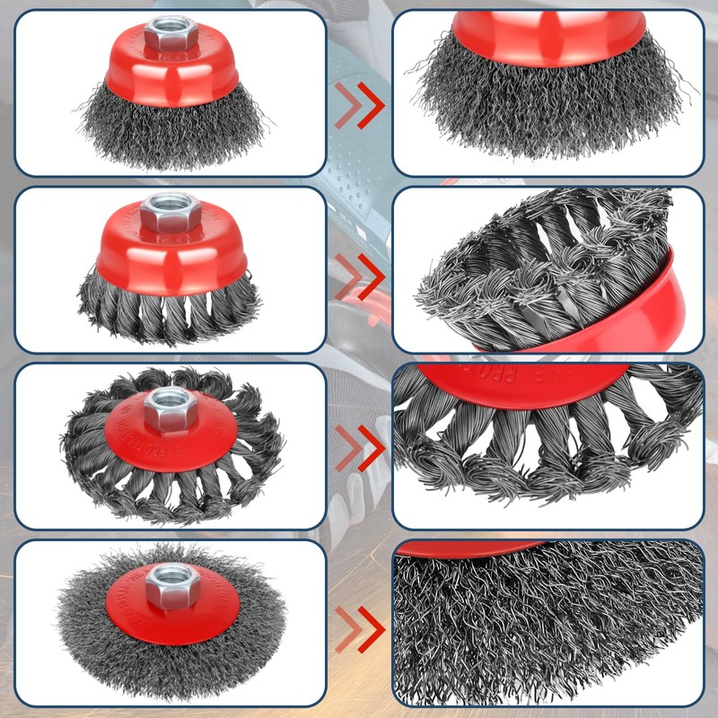 10pcs Wire Wheel for 4 1/2 Angle Grinder Wire Wheel