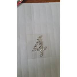 Craftbuddy US 2pcs Number 4" Self Adhesive Clear Rhinestone Crystal Number Gems, DIY