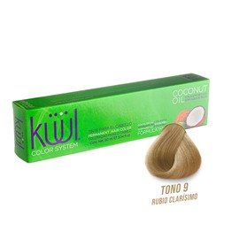 KÜÜL - Color System Tinte Permanente para Cabello Tono 9 90 ml, con Aceite de Coco, Filtro UV y Colágeno, Prolonga Intensidad del Color, Aporta Hidratación, Brillo y Sedosidad, Coloración Cabello