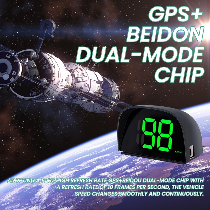 2 Pack GPS Digital Speedometer for Car MPH Golf Cart