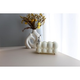 Cloud-Shaped Design Plastic Tissue Box Cover,20 * 14 * 10CM,Waterproof and Durable, Suitable for Bathroom, Vanity Table, Desk, Dining Table, and Living Room (1, Plastic-White)