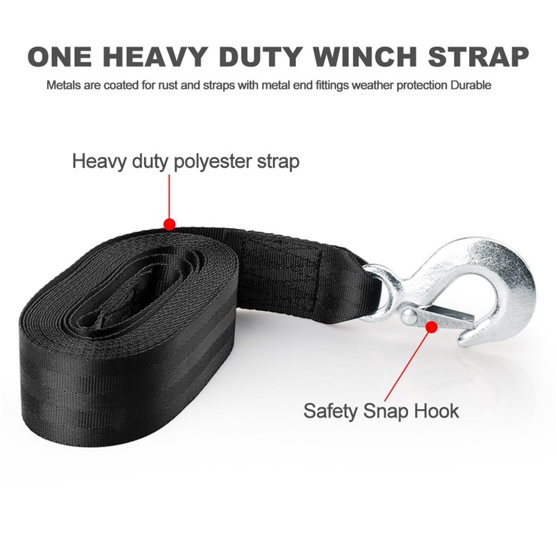 big-autoparts 2 Inch by 20 Feet Trailer Winch Strap with