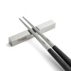 Cutipol KUBE Chopsticks + Chopsticks Rest Set, Black Silver KU39