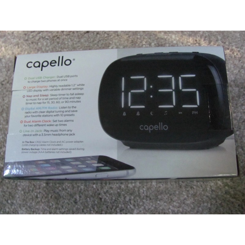 Capello Brand New Capello Sleep & Charge Alarm Clock USB