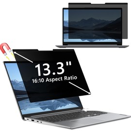 Hinnwer Magnetic Laptop Privacy Screen for 13.3 Inch 16:10 Aspect Ratio, Anti-Fingerprint, Removable Anti Blue Light Anti-Glare Privacy Screen Protector for Hp/Dell/Acer/Lenovo/ThinkPad/Asus