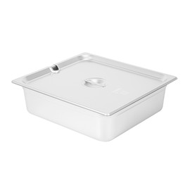 Restaurantware Steam Table Pan Cover 1 Count 13.9 x 12.8 Inch Stainless Steel Lid with Handle, Compatible 2/3 Size Container Sold Separately for Catering, Foodservice, and Commercial Kitchens
