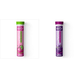 SELTZ Kit Electrolitos Tableta Efervescente, Sabores fresa kiwi más uva, 26 Tabletas, 2 Pack