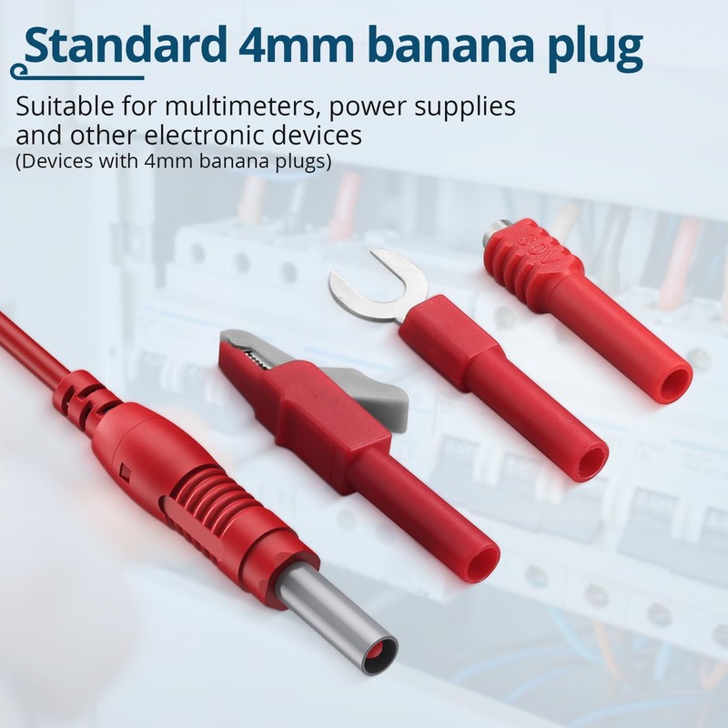 ALLmeter 1M 15A Scalable Banana Plug Multimeter Test Leads Set