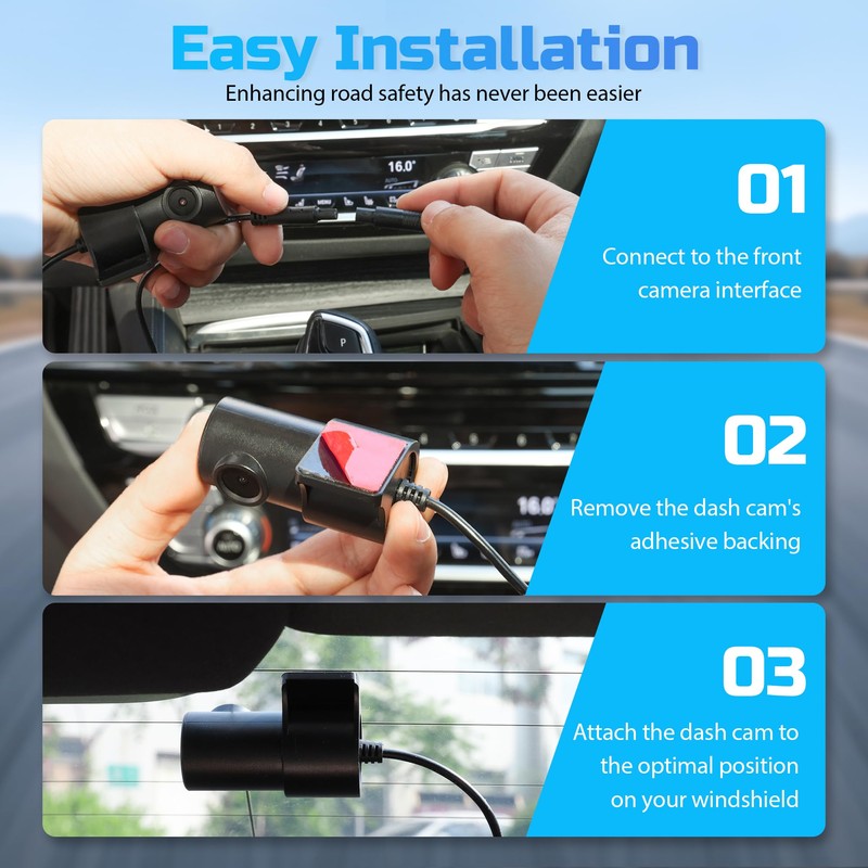 TOOXYZ Original Rear Camera,Compatible with J13 Dash cams,120° Wide-Angle Lens,1080p