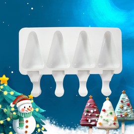 1 paquete de moldes de silicona para paletas con forma de triángulo, 4 cavidades, moldes de paletas para niños y adultos, moldes de helado, moldes para hacer paletas de bricolaje y moldes de silicona para hacer paletas caseras