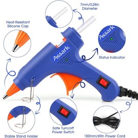 Assark Blue Hot Glue Gun Fast Heating Anti Drip Easy Use for DIY Crafts and Repairs