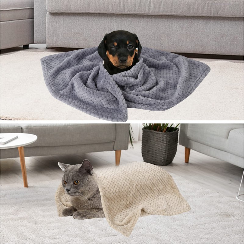 Fluffy Dog Blanket 3 Pcs Flannel Blanket 45*65cm Washable Cat