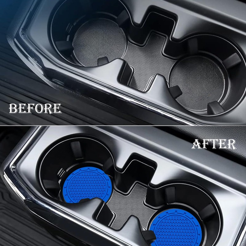 MEAJOO 2PCS Car Cup Holder Coaster, Non-Slip Cup Holders Embedded
