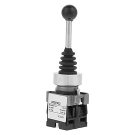 Regun Joystick Switch, 2-Position Momentary 2NO Monolever for Panel Installation with Spring Return (0-380V AC / 0-220V DC), Black