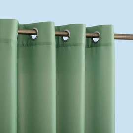 Sun Zero Marina Indoor/Outdoor UV Protectant Energy Efficient Grommet Curtain Panel, 54" x 84", Spa Green