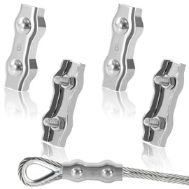 Tunejoy Duplex Klemme M6 Drahtseilklemme Edelstahl 304 Seilklemme für Drahtseile von 6mm Sichern von Seilen Stahldraht Wäscheleine 4 Stück