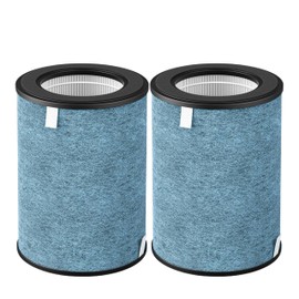 Nispira UA1450 HP202 HP302 HP301 HC502 HEPA Filter Replacement for Shark Air Purifier MAX HP200 HP300 HC500 Series HE2FKBAS, HE2FKBASMB 3-in-1 True HEPA Activated Carbon 2 Packs