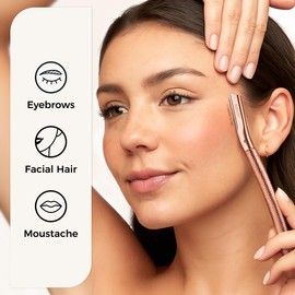 ZOMCHI Eyebrow Razor, Face Razors for Women&Men, Eyebrow Trimmer Shaper with Precision Cover,Facial Shaver with 6 Blades (Rose Gold)