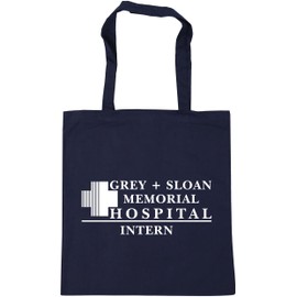 Hippowarehouse grey memorial hospital intern Tote Shopping Gym Beach Bag 42cm x38cm, 10 litres