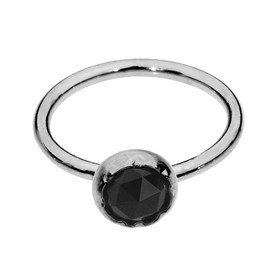 Sampson Nose Ring Hoop-Tragus Earring-Cartilage Earring-Sterling Silver 20G 7mm Hoop 3mm Black Onyx