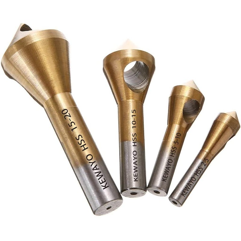 MOLATE 4 Pcs Chamfering Cutter, Deburring, Hole Drilling, Chamfering, Punching