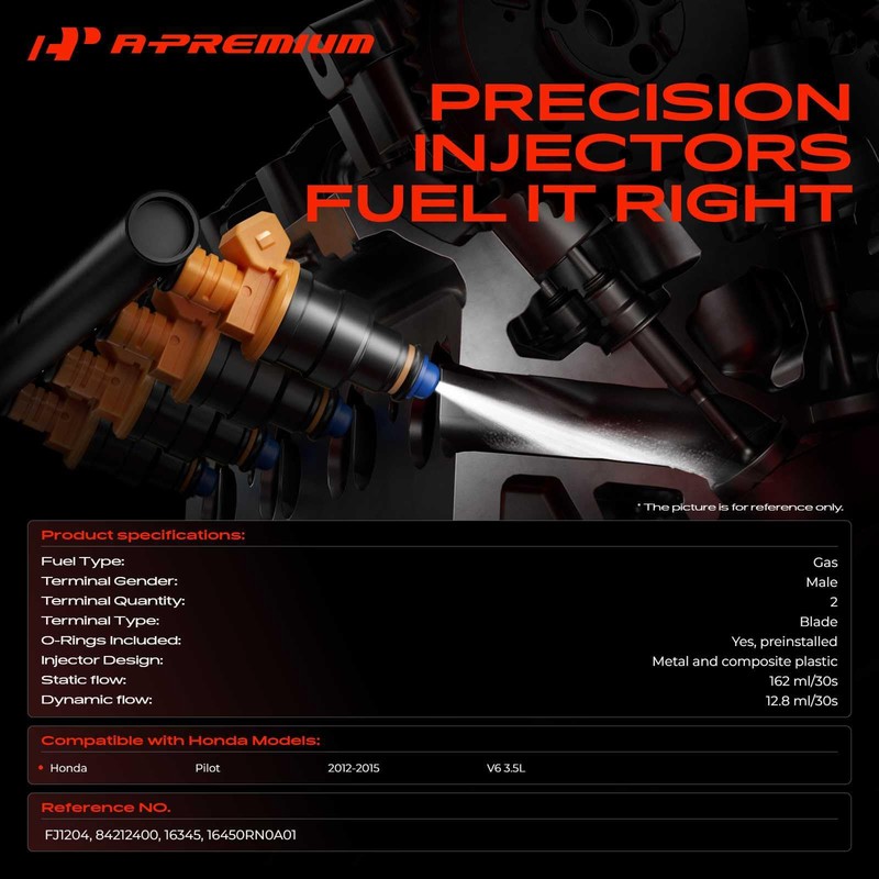 A-Premium 12 Holes Set of 6 Fuel Injectors Compatible with