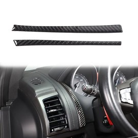 Daeiclru Real Carbon Fiber Car Dashboard Panel Decorative Sticker Compatible with Jaguar F-Type 2013-2022, Console Side Dash Board Panel Trim Strip Sticker Accessories (Black)