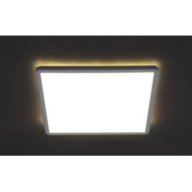 Briloner Leuchten LED Panel, Ceiling Light, Includes Backlight Effect, 18 Watts, 2,400 Lumens, 4,000 Kelvin, White, Square, 29.3 x 29.3 cm