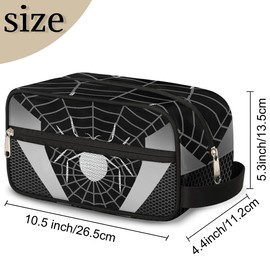 LLCXCSI Boys Travel Toiletry Bag, Gray Web Kids Waterproof Hanging Dopp Kit, Wash Bag with Large Capacity for Travel, Sports, Shower