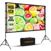 TOWOND Projector Screen with Stand, 100 inch Outdoor Projector Screen