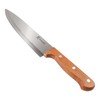 BambooMN Chef Knife - Smooth Blade Oak Handle - 1