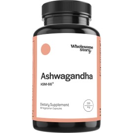 Wholesome Story Vegan KSM 66 Ashwagandha Capsules| High Potency 5% Withanolides | Ashwagandha Root Extract Supplements | Ashwagandha 300mg | Stress Management & Well Being Support | 60 Ashwaganda Pills